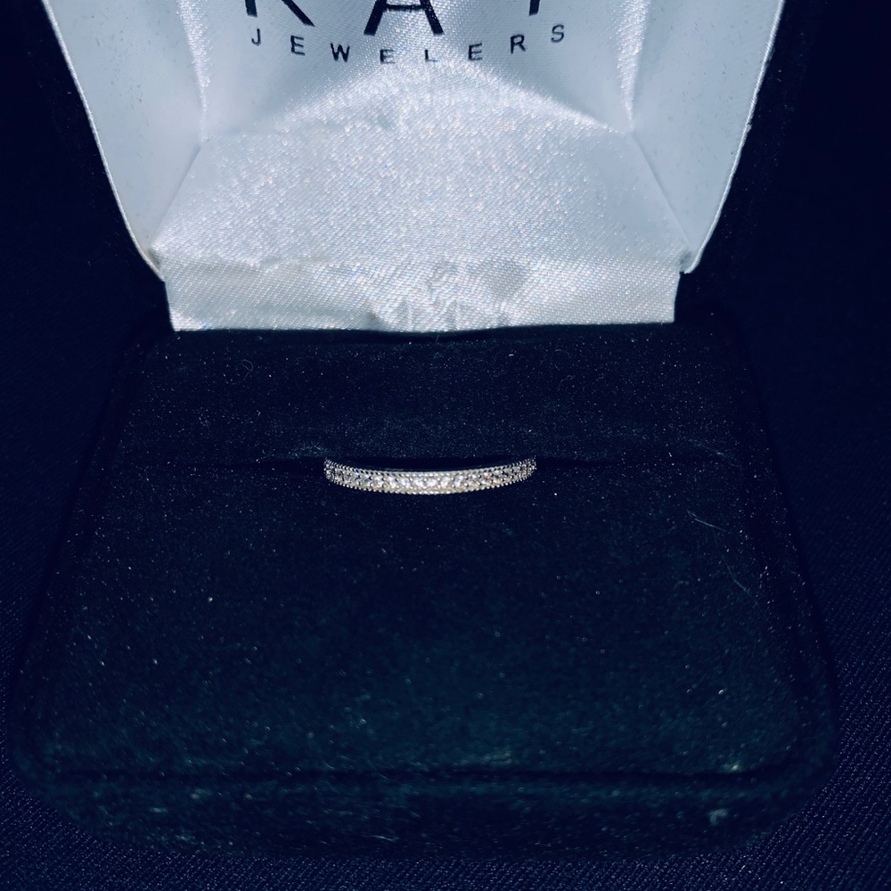 Sterling Silver w/Small CZ Stones Eternity Band